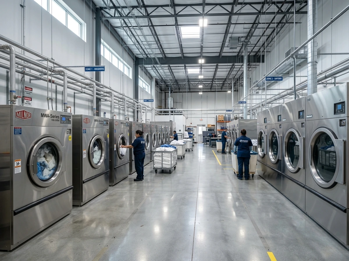 Commercial laundry turnkey installation